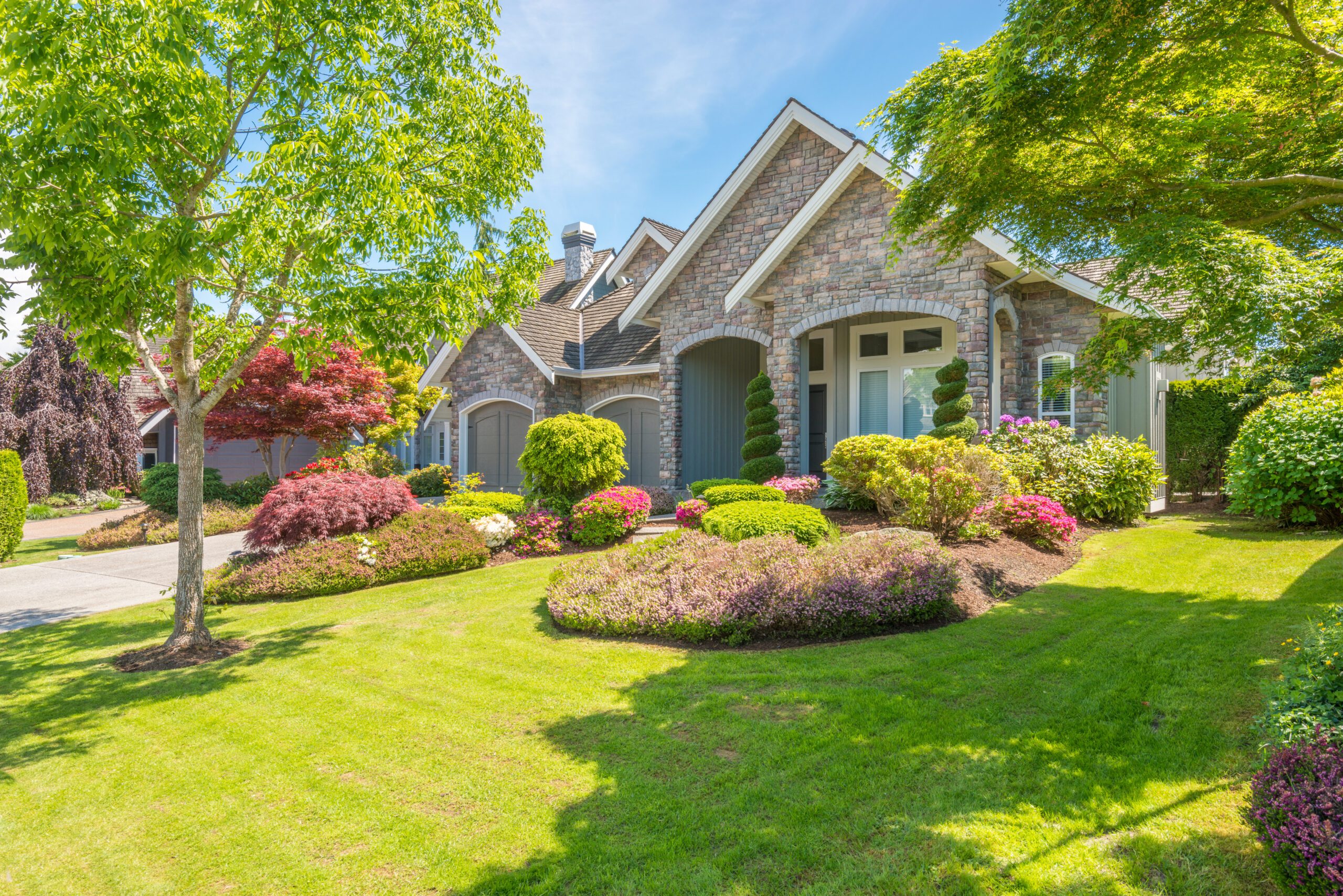 Landscaping Calgary. Soft-scaping of a residential front yard. Landscaping services in Calgary from Luke's Design & Build Landscaping.